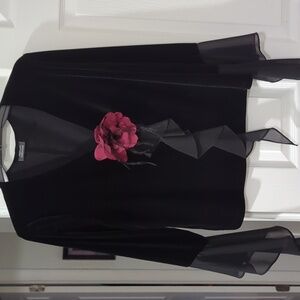 VTG Black Velvet V-Neckline with Draped Sleeves (XL) (16)